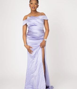 Stella Evening Dress - Enchanting Lilac Ethereal Floor-Length Gown