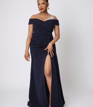 Mizz Shimmery Dress - Sparkling Elegant Floor-Length Evening Gown