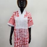 pink, white afro Dress