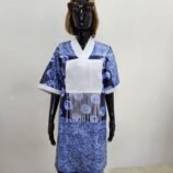 Mannequin wearing yellow and red afro women dress