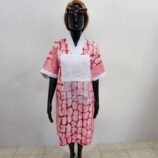 Mannequin wearing pink and white afro women dress