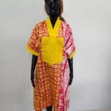 Mannequin wearing yellow and red afro women dress