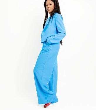 Azure Professional Blazer Suit Set - Modern Blue Custom Tailored Power Suit for Women