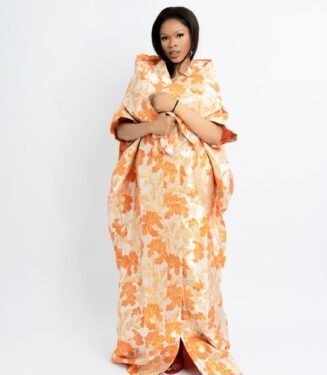 Regal Silk Floral African Bubu Gown - Elegant Flowy Party Dress & Vibrant Cultural Summer Gown