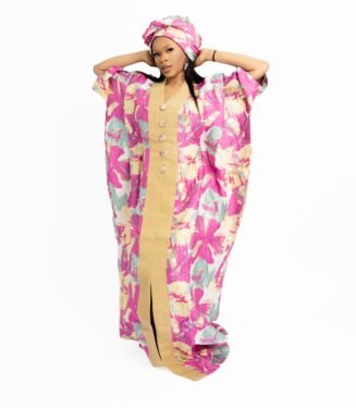 Elegant Silk African Bubu Gown - Luxury Rich Aunty Style Flowy Formal Dress for Weddings & Galas